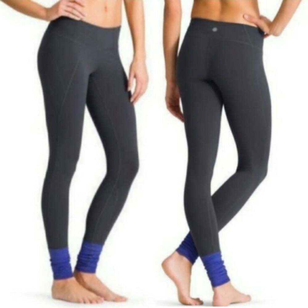 Athleta Plie Barre Yoga Grey Full Length Leggings